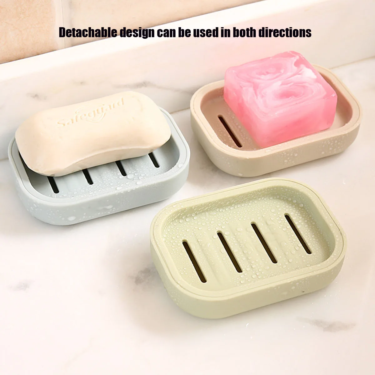 Portable Double-Layer Soap Dish with Drainage Cover Square Plastic Storage Box for Bathroom & Travel Use ﻿