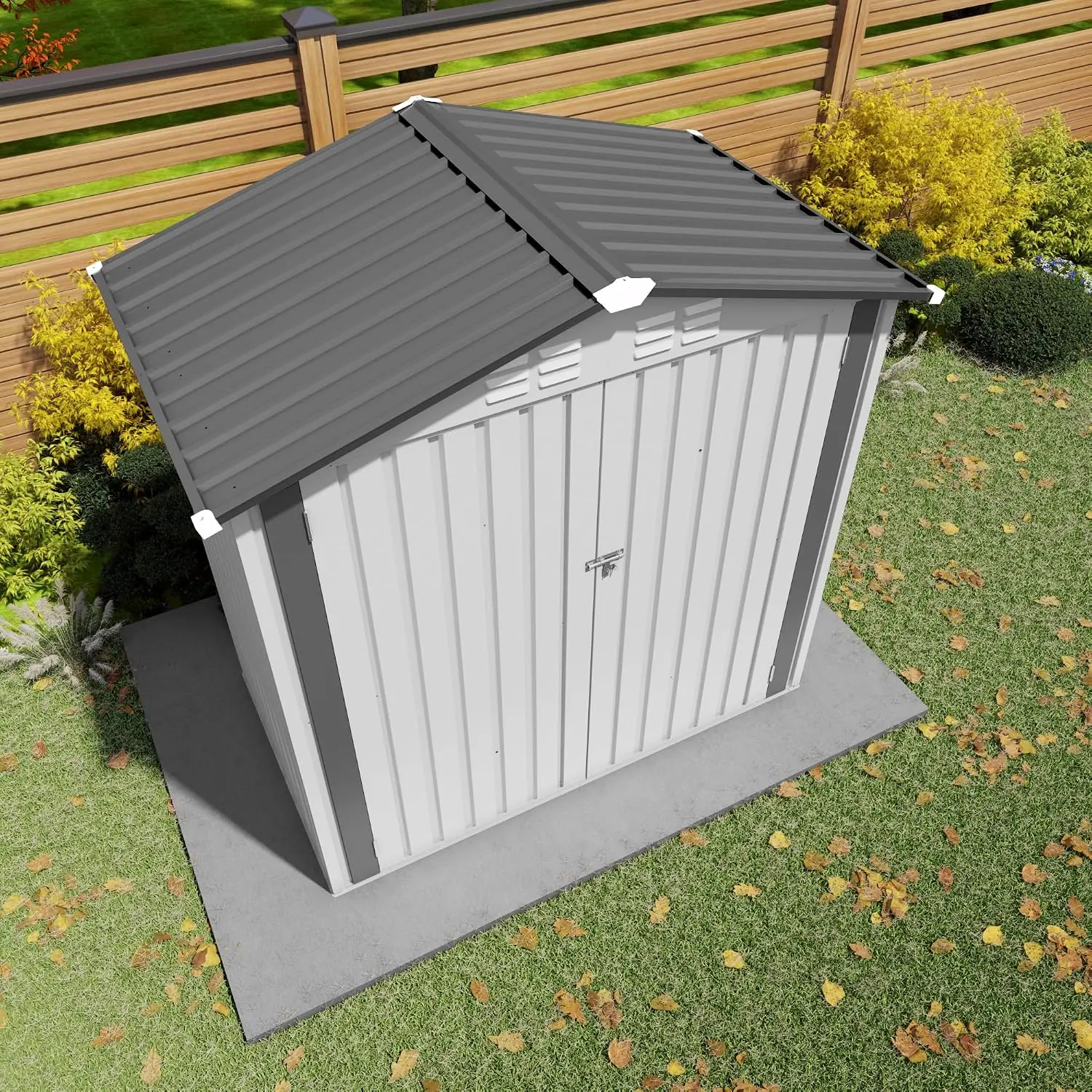 Metal Outdoor Storage Shed 6x3.6FT Waterproof Garden Tool Organizer Backyard Patio Lawn, Customized