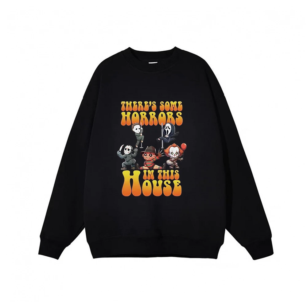 There Is Some Horrors In This House Hoodie Halloween Cute Hoodies Vintage Casual Sweatshirt