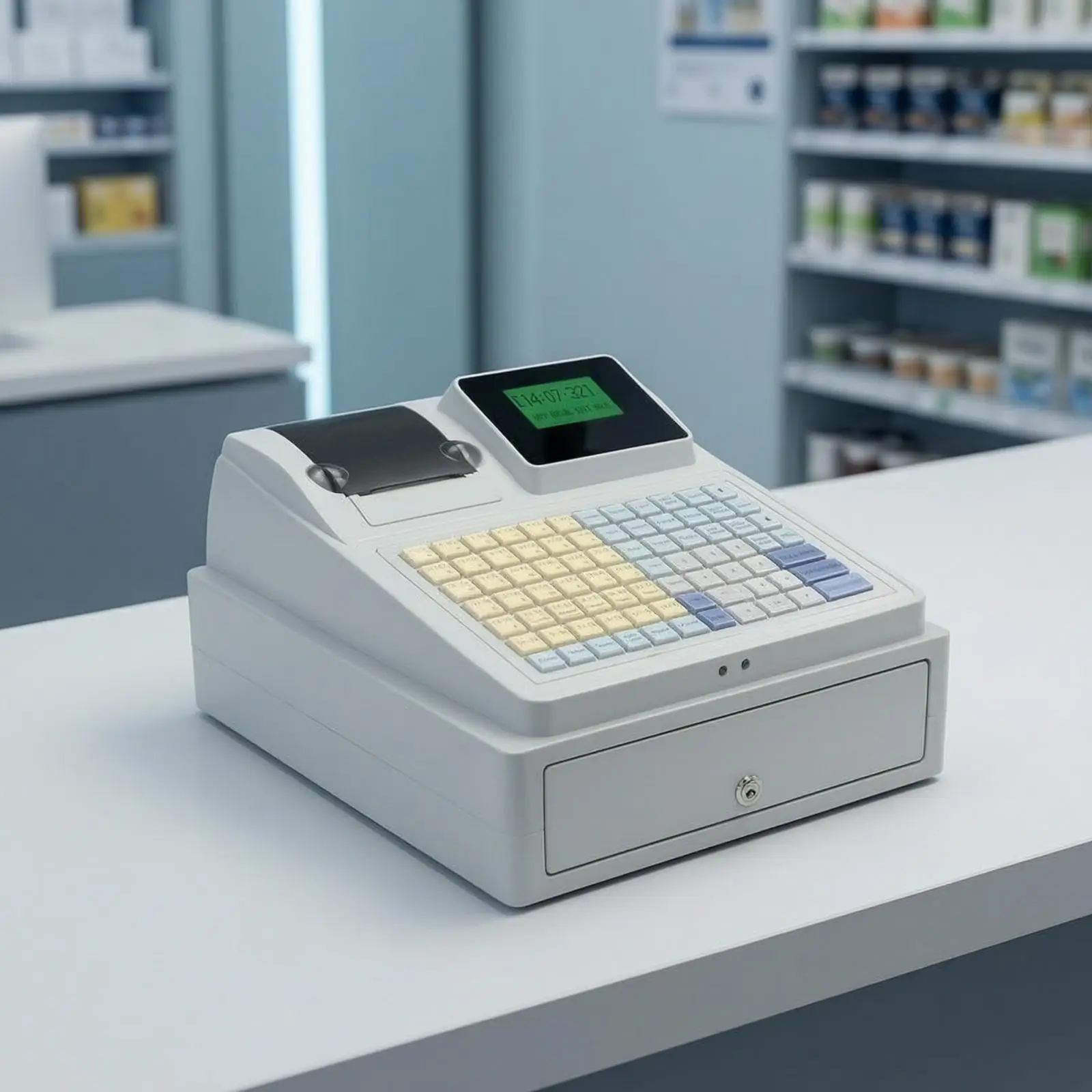Double Display Register Multi-Functional Register with Receipt Printer Built-in POS Terminal for Retailers, Retail Stores,