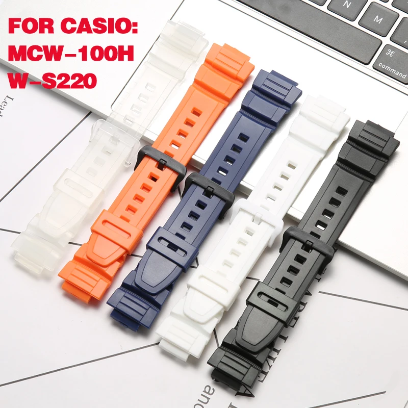 Resin Strap Suitable For Casio MCW-100H W-S220 HDD-S100 AE2000W 16mm Men\'s Sports Waterproof Watchband Watch Accessories