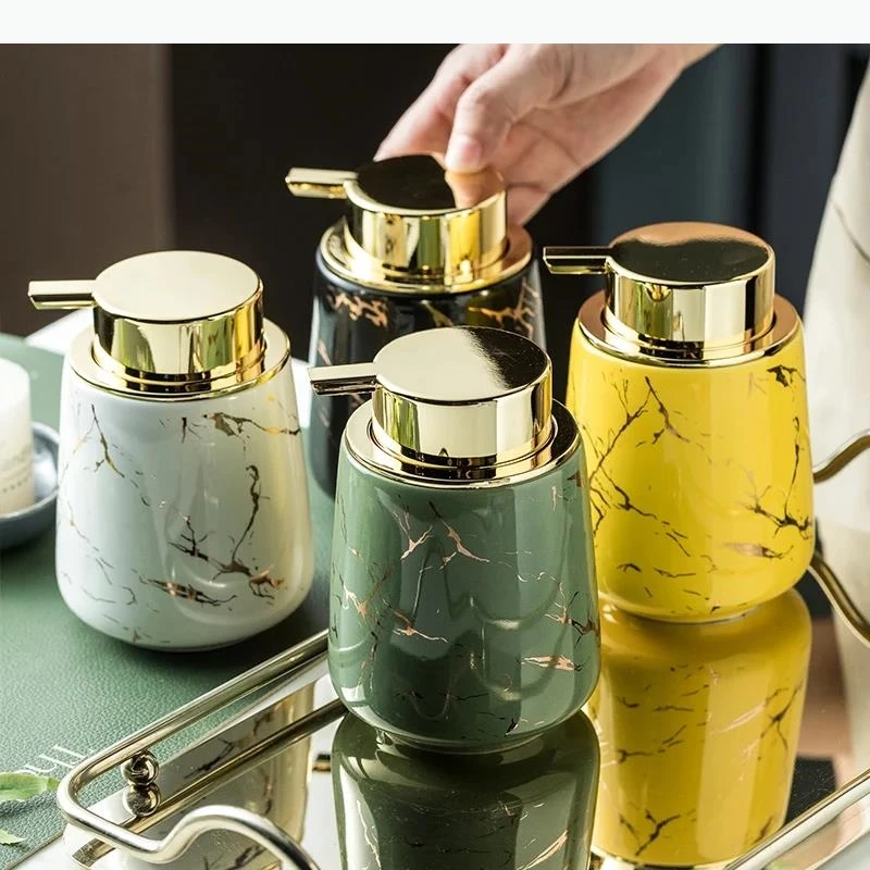 

Marble Ceramic Lotion Bottle Sparkling Bottle Soap Dispenser Bathroom Dispensing Bottles Hand Soap and Shower Gel Bottles