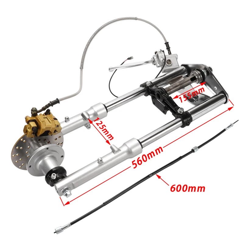 Motorcycle front fork with brake caliper pump brake assembly is suitable for Honda Monkey Bike Z50 accessories