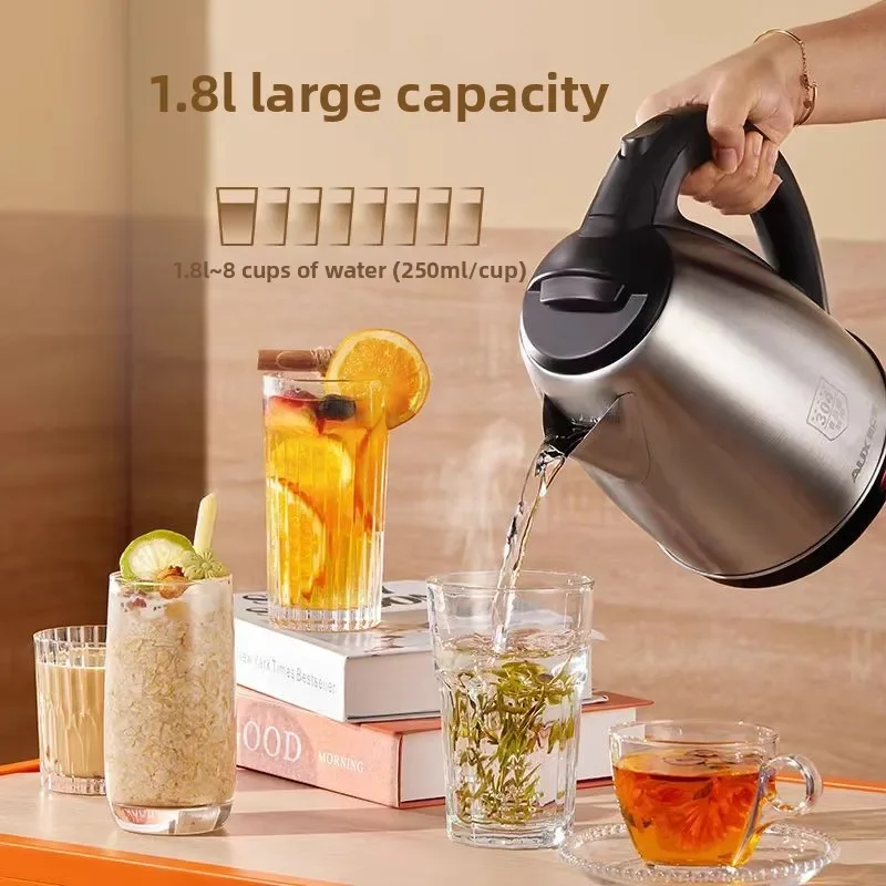 220V AUX Electric Water Kettle Stainless Steel Fast Heating Keep Warm Home Office Use LYH