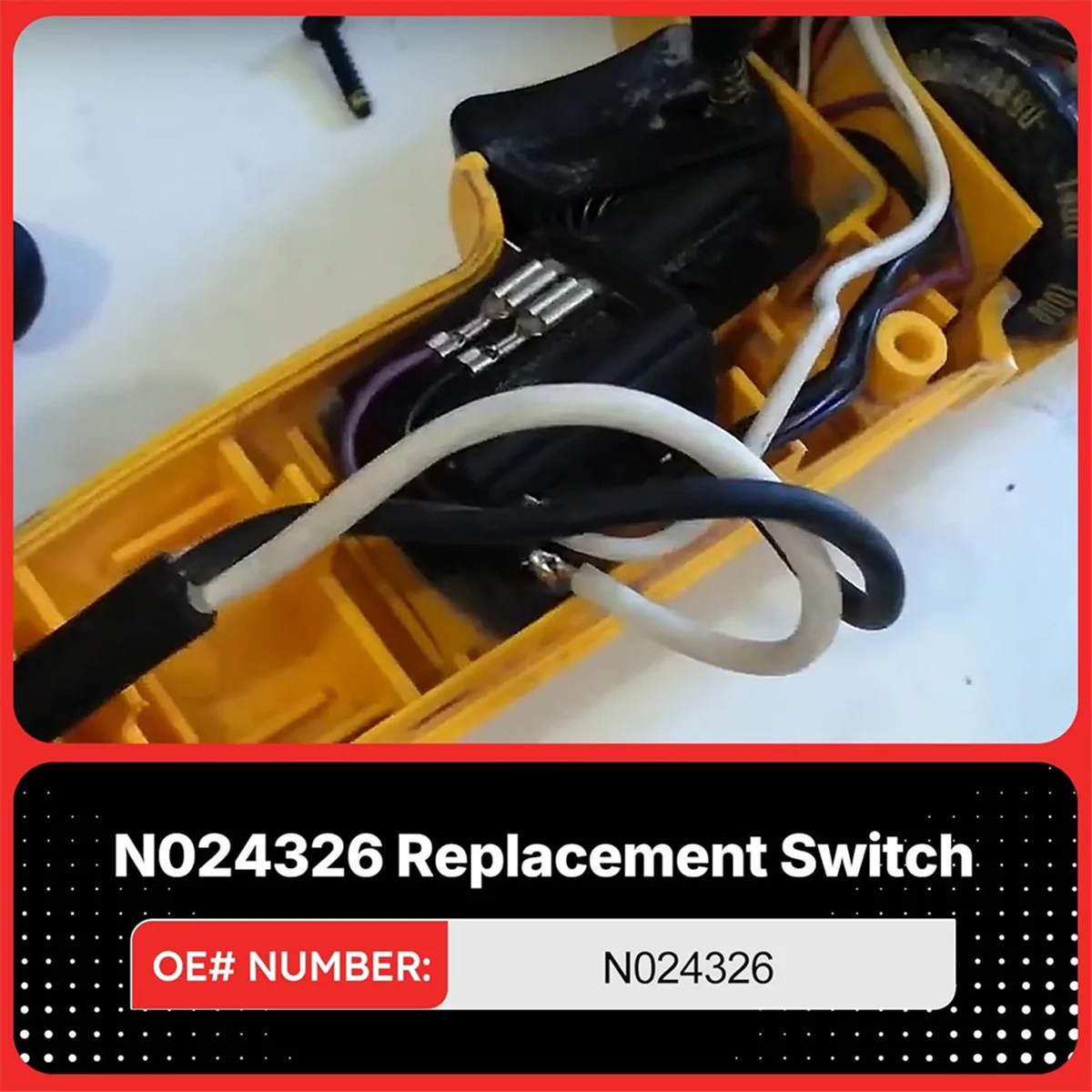 بديل مفتاح الملمع ABNJ N024326 لمفتاح الملمع DWP849، DWP849X، DWP849X-AR، DWP849X-B2، DWP849X-B3، DWP849X-BR