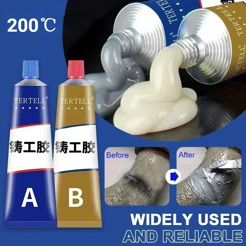 Metal Repair Glue Heat Resistance Cold Welding Glue Magic Plastic Repair Casting Adhesive Super Glue Metal Repair Tool