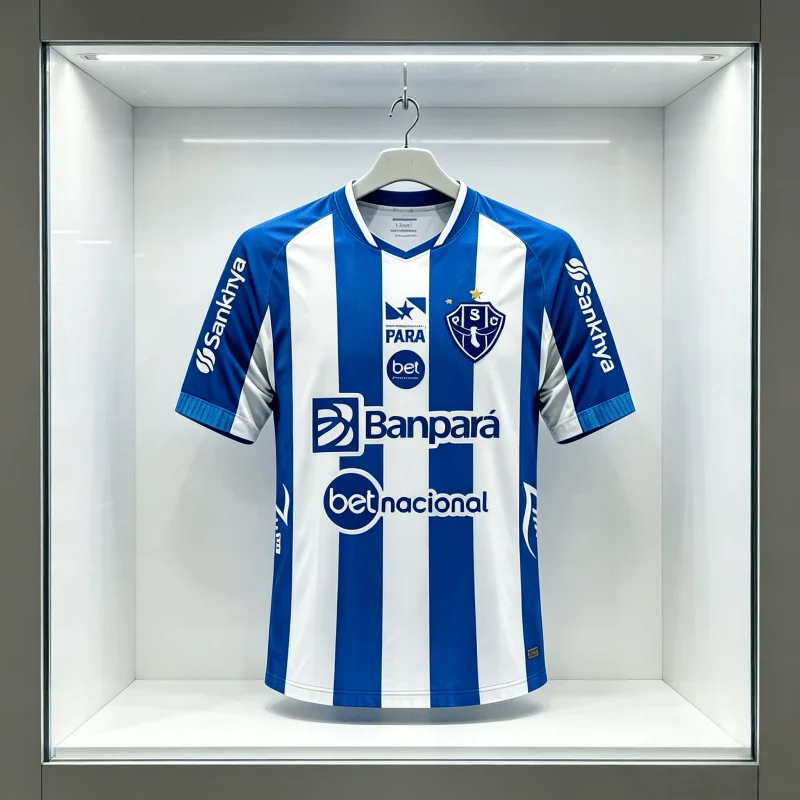 Nova Camisa de Futebol Paysandu 2026: Moda Discreta Masculina para Esporte e Lazer, Confortável, de Secagem Rápida, Leve e Macia - Conjunto Pai-Filho