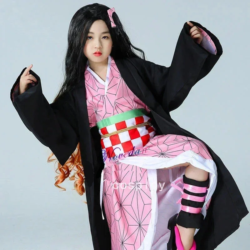 Crianças anime kimetsu no yaiba demon slayer cosplay traje kamado tanjirou nezuko zenitsu tomioka kimetsu não yaiba cosplay quimono