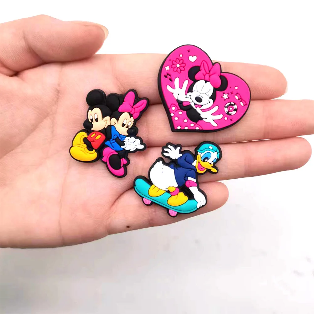 Disney Mickey Minne PVC Shoe Charms Set Crocs Accessories Buckle Accessories DIY Cartoon Animals Shoes Decoration for Kids Gift