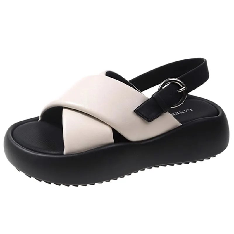 

2025 new style fashionable, lightweight, durable, versatile, trendy and high-end, thick-soled, versatile casual Roman sandals