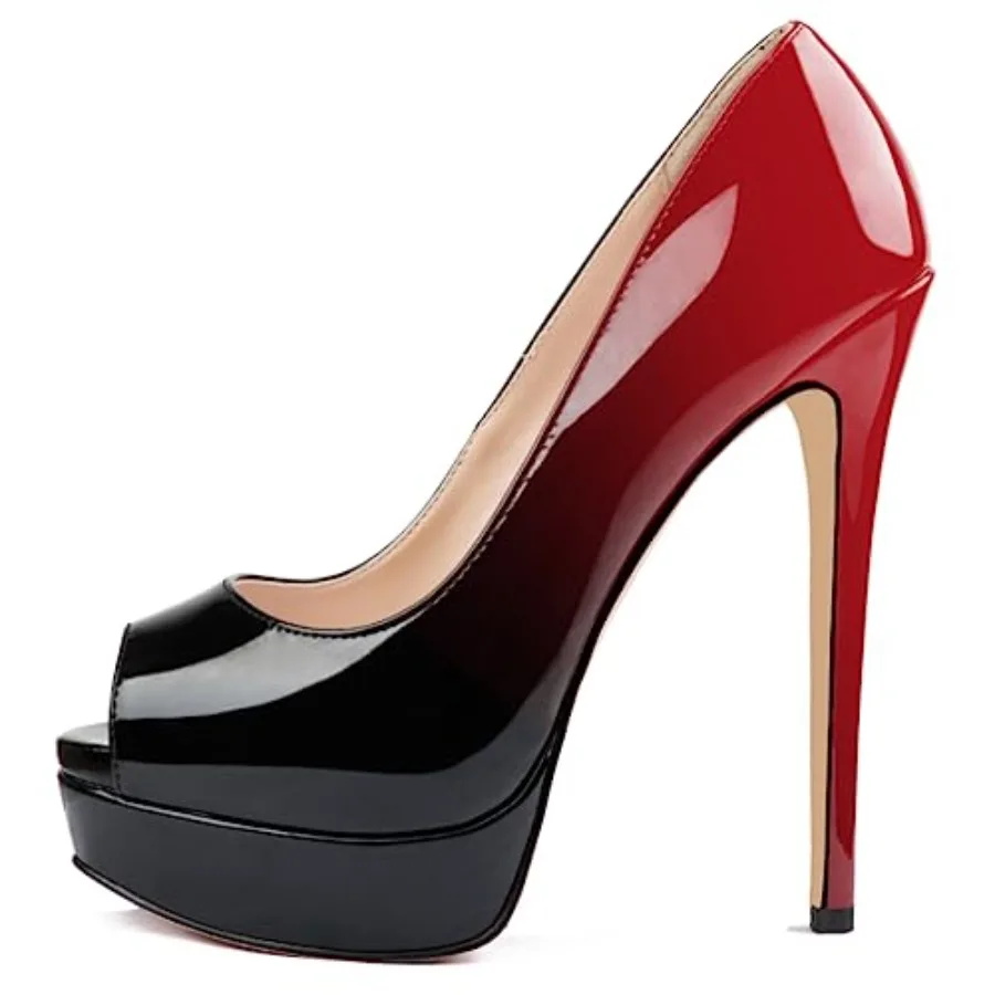 

MERUMOTE Women's Platform Stiletto Heels Shoes Peep Toe Pumps inch Heels for Dress Wedding Party