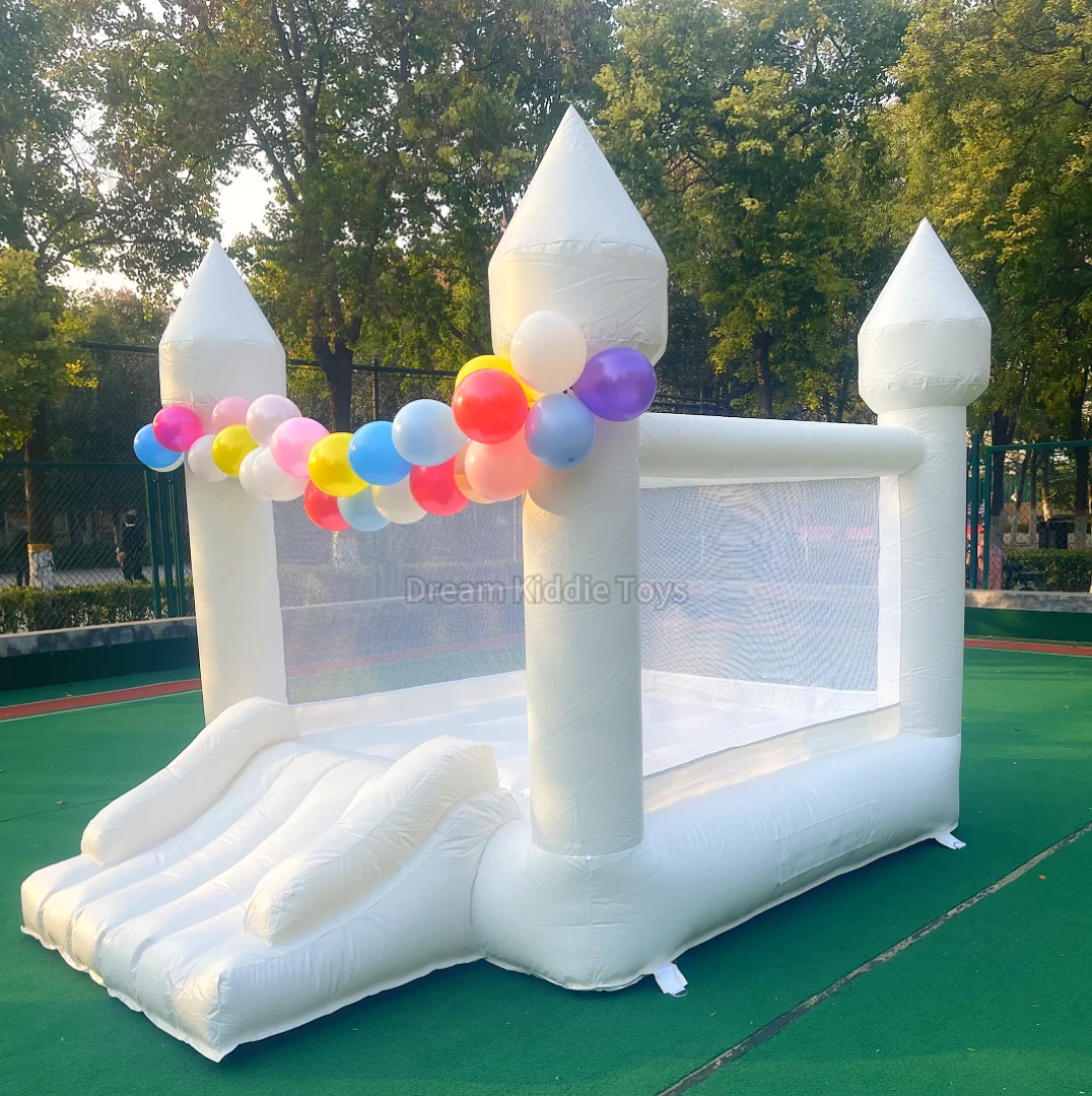 Minicastillo inflable para niños, castillo hinchable blanco, Popular, actividad de alquiler