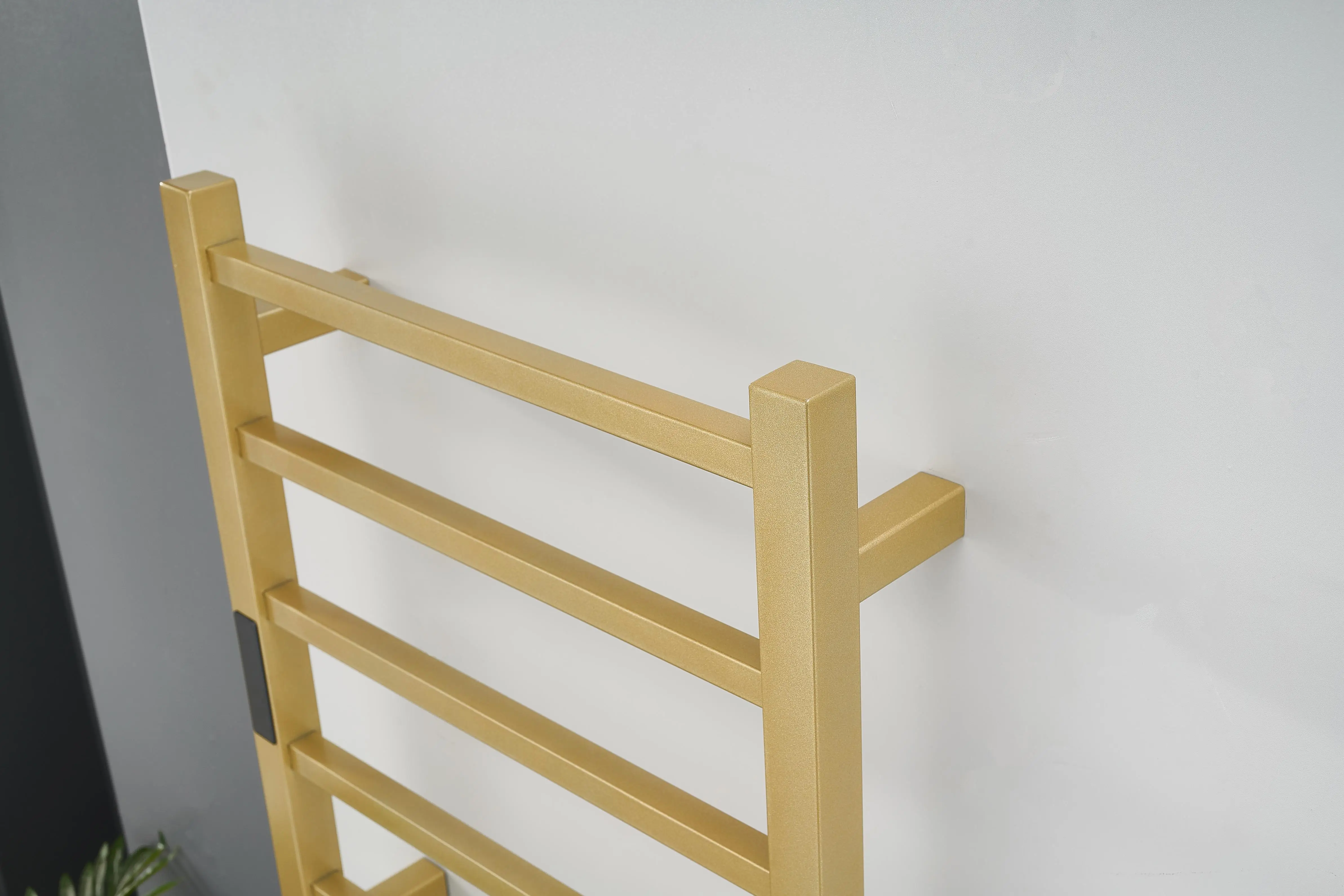 Bad Elektrische Handtuch Heizung Trocknen Rack Handtuch Rack Set Gebürstet Gold Edelstahl Beheizte Handtuch Rack