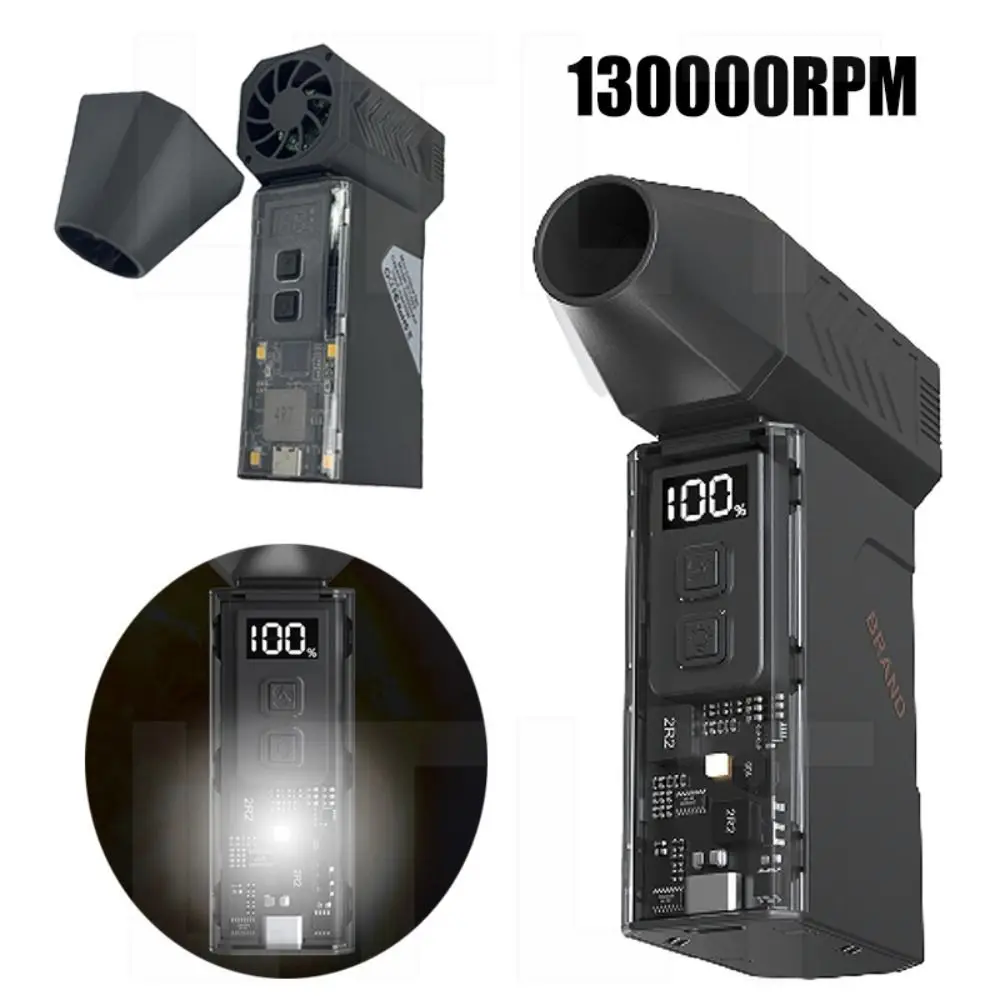 

Light Mini Turbo Jet Fan 130000RPM Adjustable Wind Speed Air Duster Black Electric Violent Blower Office