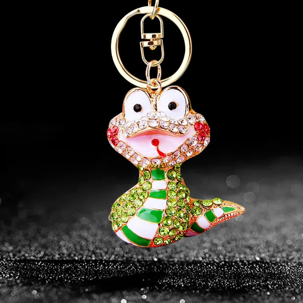 Fortune Rhinestone Snake Keychain Exquisite Colorful Women's Bag Pendant Collection Creative Snake Lucky Pendant Year of Chinese