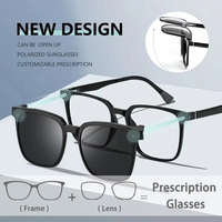 SZTZX NEW IN Magnetic Clip on Photochromic Optical Myopia Glasses Men Women Polarized Sunglasses Prescription Reading Glasses