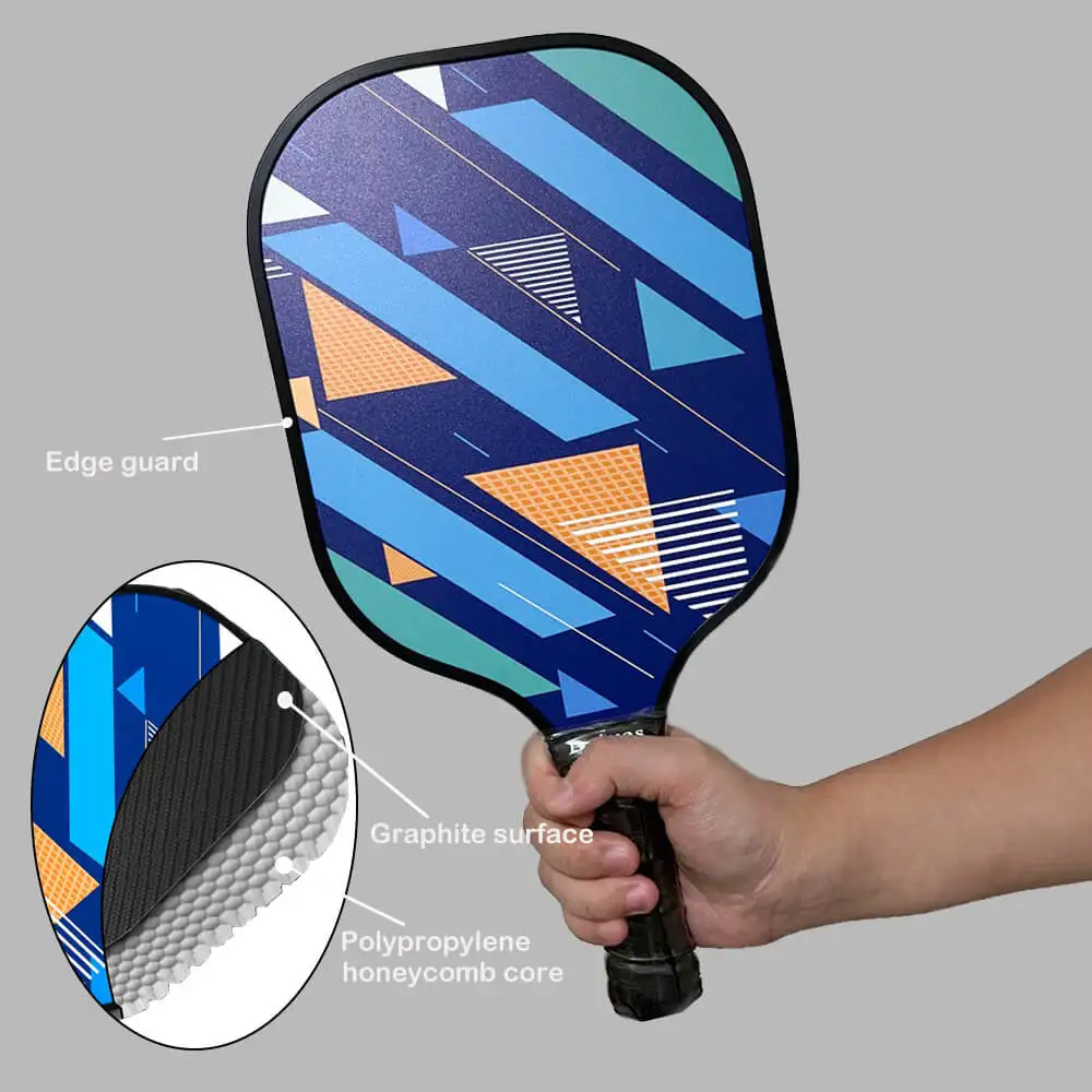 Beives-Graphite Pickleball Paddles Set for Beginner, 2 Paddles, 4 Pickleballs Balls, Beginner