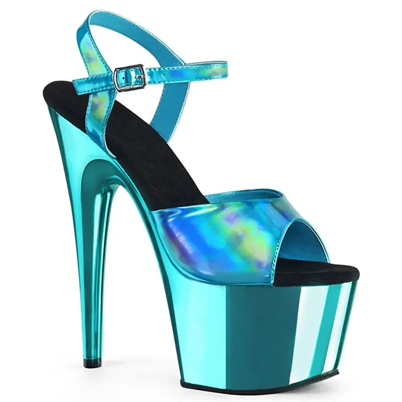 Stripper Shoes Women Sandals 2024 17CM Thin Heels Platform Heels Sexy Summer High Heel Buckle Womens Shoes Fashion Show