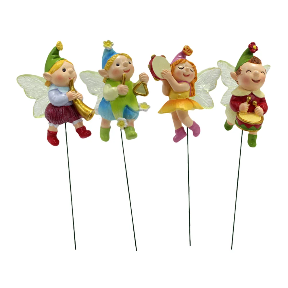 4 قطع مصغرة الجنية حديقة حصة ديكور الراتنج مقاومة للاهتراء بونساي ساحة الديكور في الهواء الطلق-مستوحاة زارع