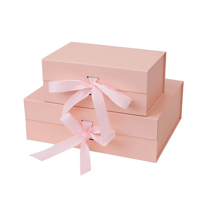 

Folding Box Magnet Flip Type Exquisite Storage Boxes Fancy Present GiftBox with Ribbon for Gift Giving Birthday Wedding 1pcs