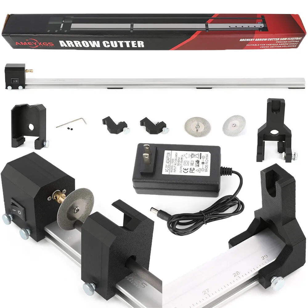 Electric Arrow Cutter 100-240V Arrow Shaft Cutter Machine Saw Blade Cut Arrow Length Grinding Shaft Shooting Hunting Target Acc