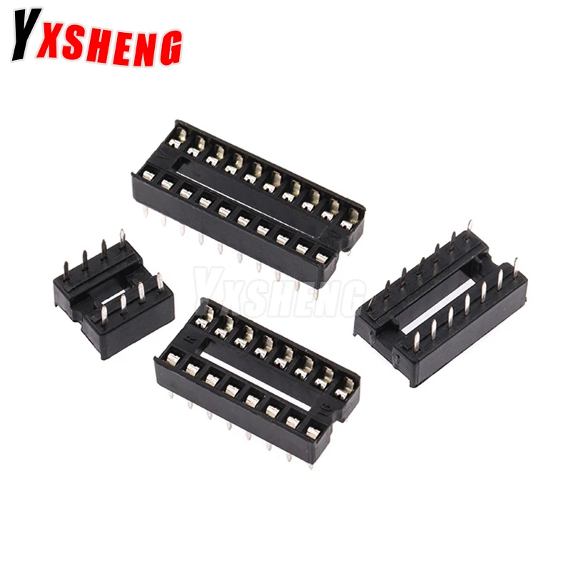 10PCS IC Sockets 2.54mm Connector 8 14 16 18 20 24 28 40 Pin DIP Socket Chips Base DIP6 DIP8 DIP14 DIP16 DIP18 DIP20 DIP28 DIP40