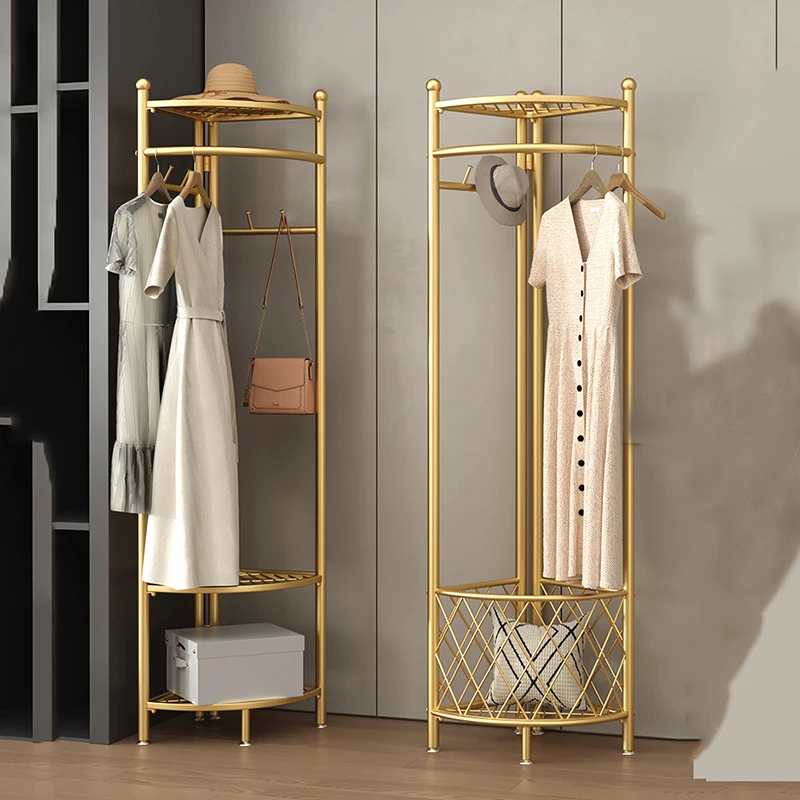 Corner Hangers Clothes Organizer Heavy Duty Standing Chlotes Rack Metal Design Recibidor De Entrada Mueble Home Eccessories