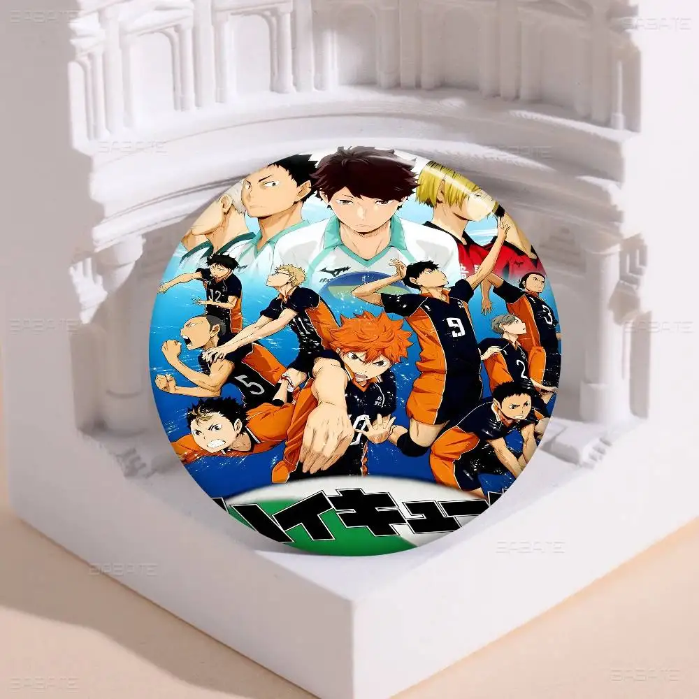 Haikyuu أنيمي شارات الإبداعية صفيح لينة زر دبابيس الحيوان أيقونة بروش التلبيب على ظهره شارة الملحقات دبوس