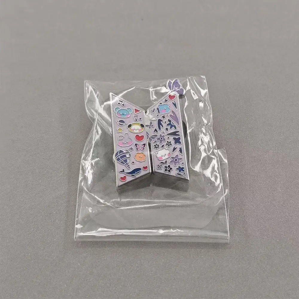 Trend Cute Cartoon Graffiti Butterfly Enamel Brooch Colorful Drip Oil Lapel Pin Fashion Clothing Decorative Badge Gift for Girls