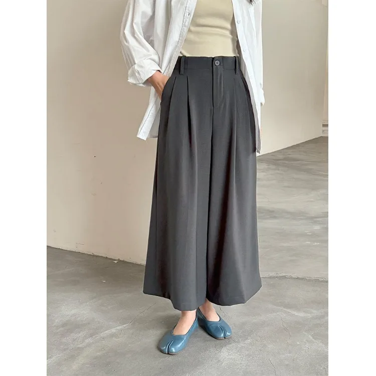 

High Waist Wide Leg Women's Loose Fit Slimming Eighteen Pants Spring Summer New Arrival plus Size Concealing Korean Sle