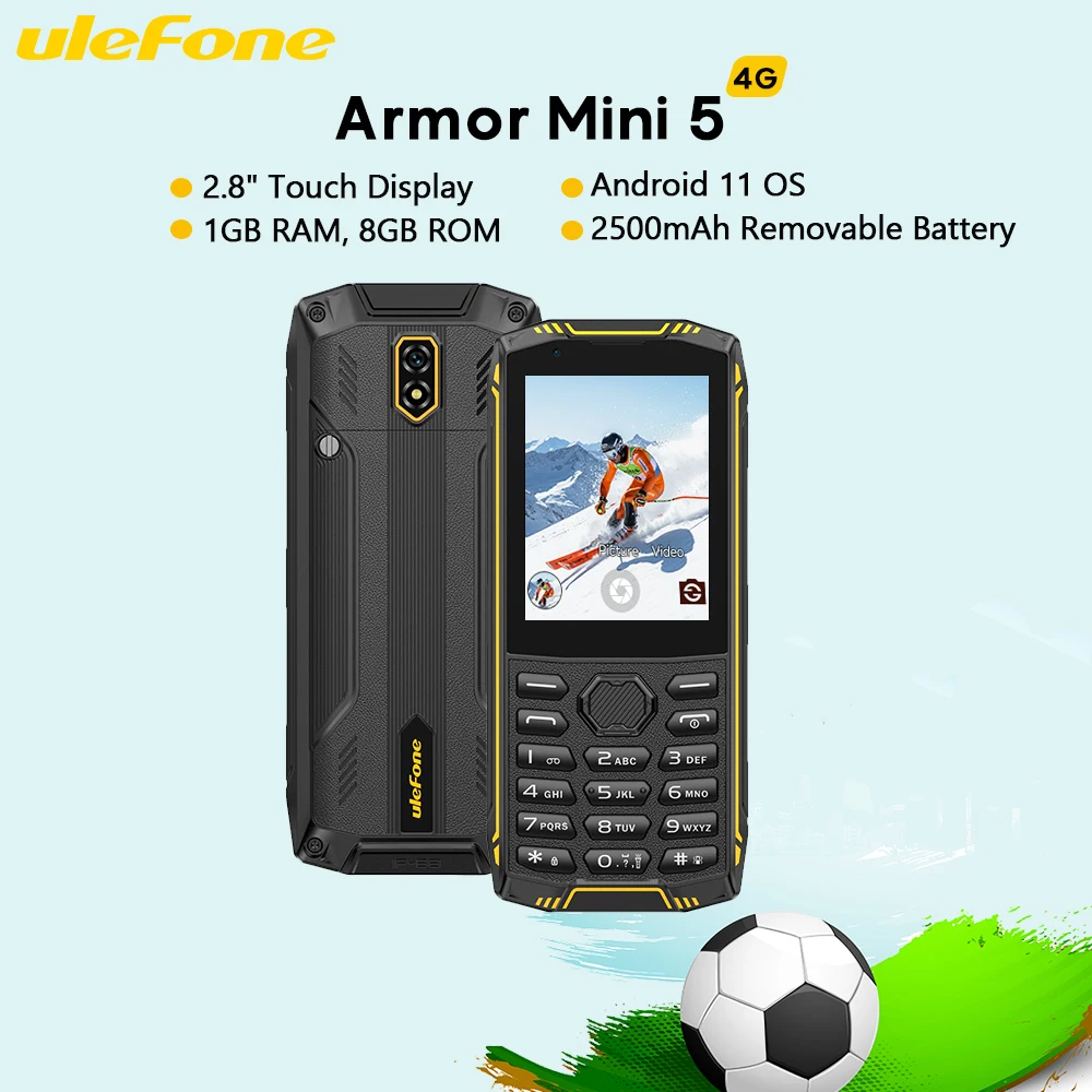 Image of 【2026 Neu】Ulefone Armor Mini 5 2,8-Zoll-Touchdisplay Robustes Smartphone 2500mAh Akku Android 11 1GB RAM 8GB ROM