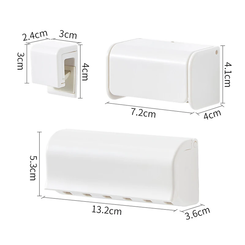 Punch-free Wall-mounted Toothbrush Holder Toothpaste Storage Rack Bath Organizer Bathroom Accessories