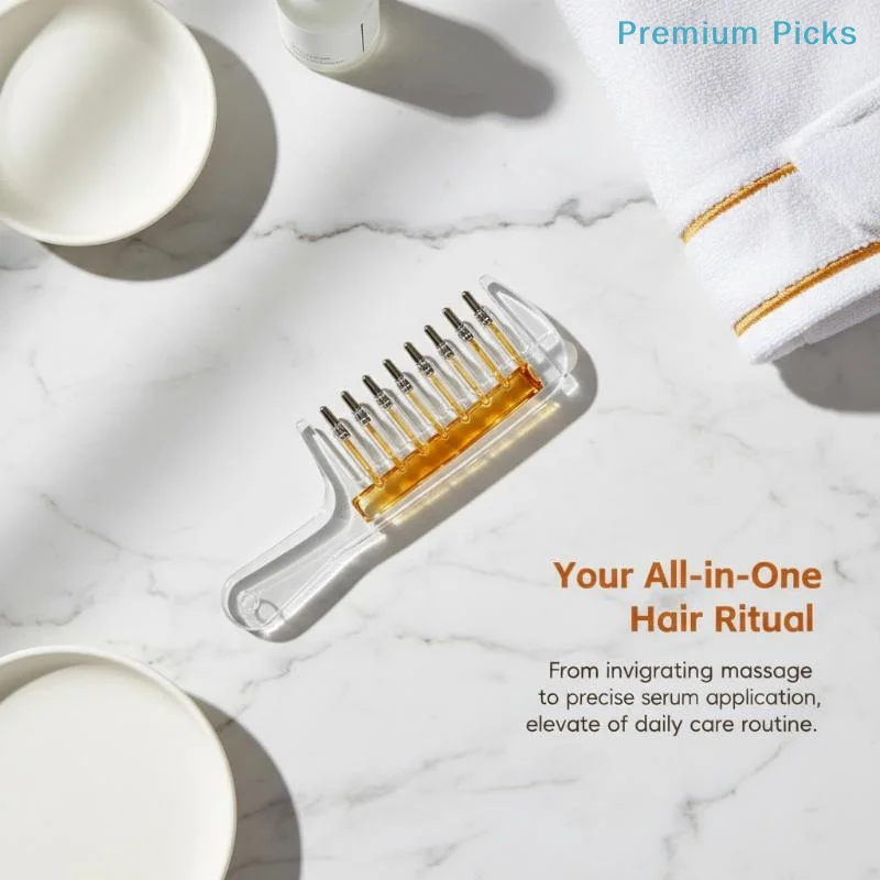 portableTransparent Scalp Massage Comb Unisex Built-in Essential Oil Liquid Applicator Suitable for All Age Groups