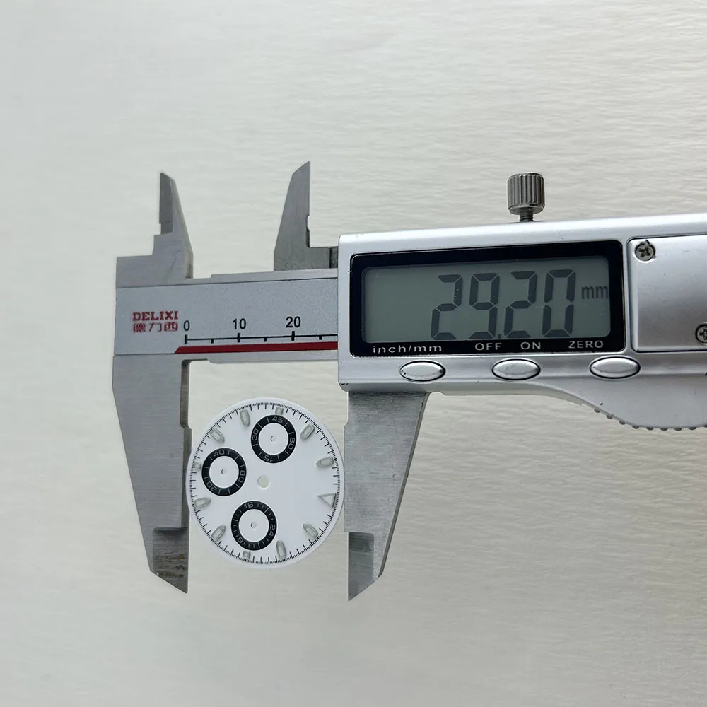 VK63 dial custom logo panda dial 29mm green luminous dial, suitable for VK63 quartz movement watch accessories