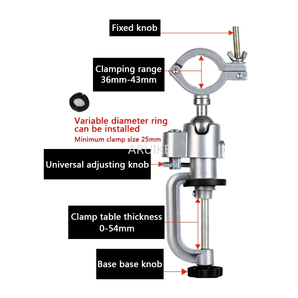 New 360 Degree Rotating Table Vise Multifunctional Aluminium Alloy Swivel Bench  Clamp Electric Drill Stand  Tools