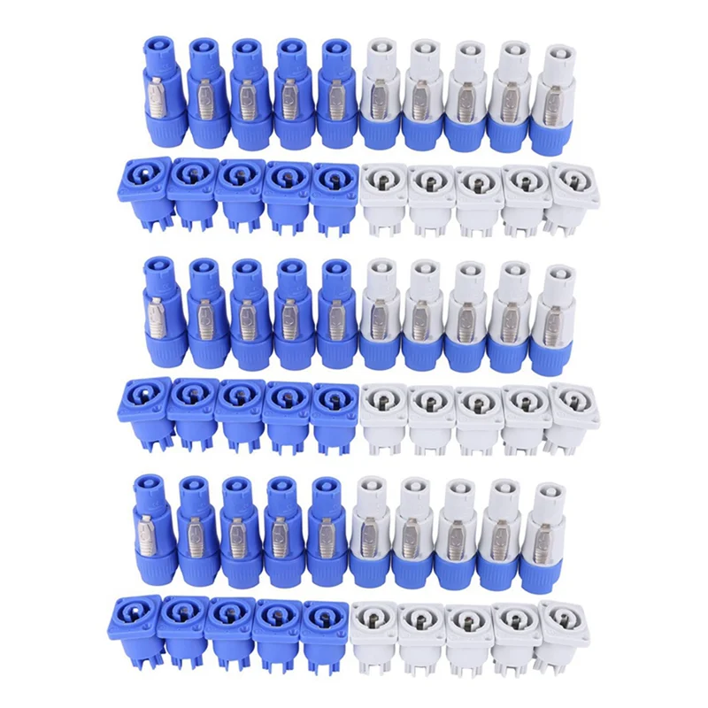 30PCS/Set Neutrik Powercon Type A NAC3FCA+NAC3MPA-1 Chassis Plug Panel Adapter