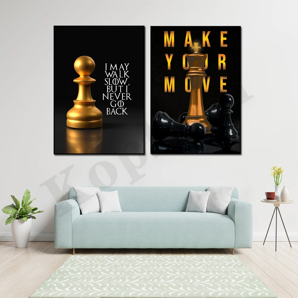 Chess Modern Minimalist Art Board Game Creative High Quality Wall Decor Abstract Poster