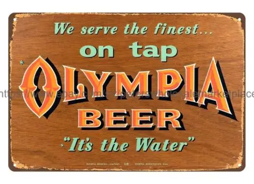 Olympia Beer metal tin sign living room restaurant pub wall art