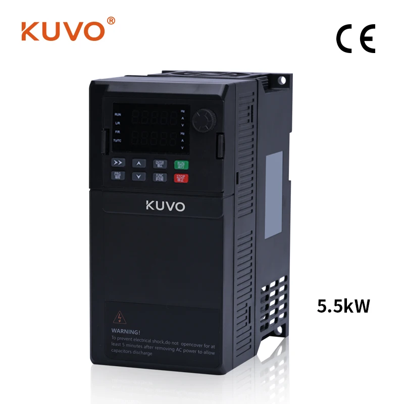KUVO 5.5KW Industrial Grade Inverter 380V Heavy Load Vector Motor Speed Controller Variable Frequency Drive (VFD)
