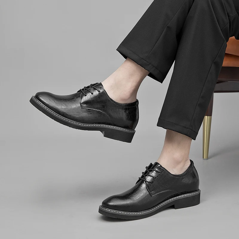 Business Men Elevator Shoes Leisure Height Increase Insole 6cm High Heel Tall Man