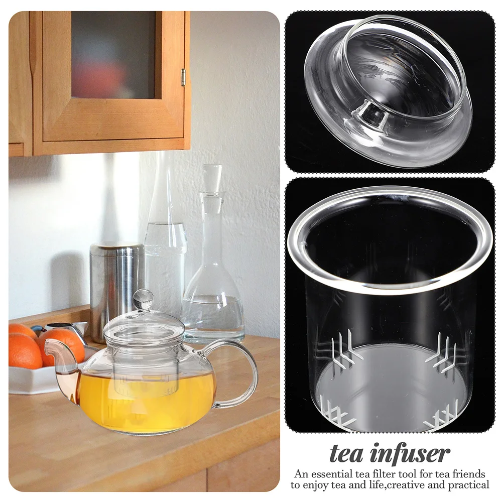 

Clear Teapot with Infuser Glass Removable Lid Replacement Kettle Filter Strainer