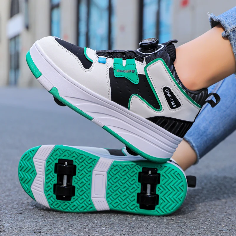 

Roller Sneakers for Students & Kids: Lightweight Wheeled Shoes – Boys', Girls' & Teens' Roller Skates for Commuting