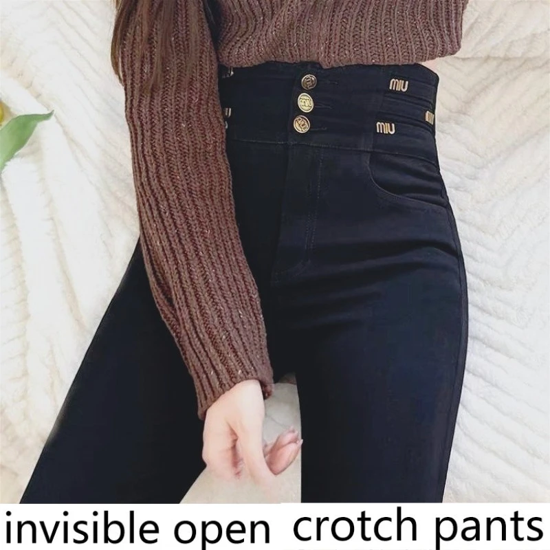 

2025 Spring New High Waist Abdominal Wear Leggings Children Black Thin Small Feet Pencil Magic Pants Ropa De Mujer Ropa Mujer