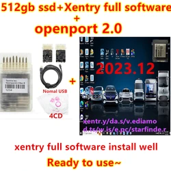 Newest Tactrix Openport 2.0 ECU Chip Tuning Tool OBD2 Scanner + 360gb ssd with xentry 2023.12 full software for Benz Diagnosis