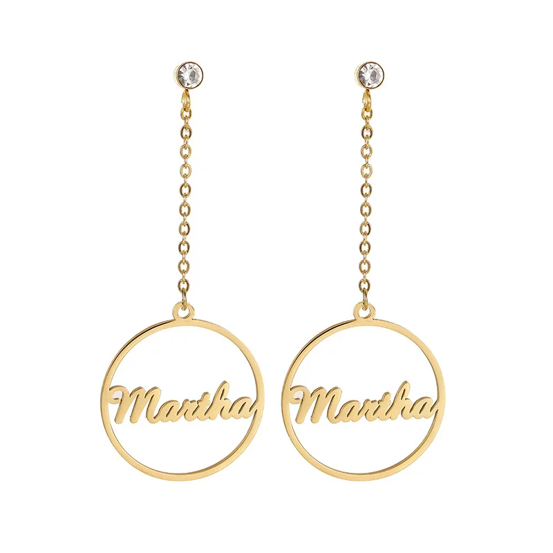 Romantic Custom Name High-End Stainless Steel Jewelry Personalized  Hoop Earrings Accessories for Women Birthday Party Jewelry