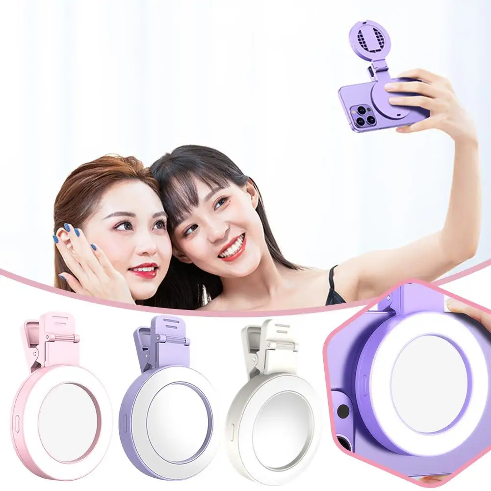 The New Mobile Phone Selfie Mirror Fill Light Selfie Be Front With Control Bluetooth And Artifact Adjusted Back Can Remote E5U0