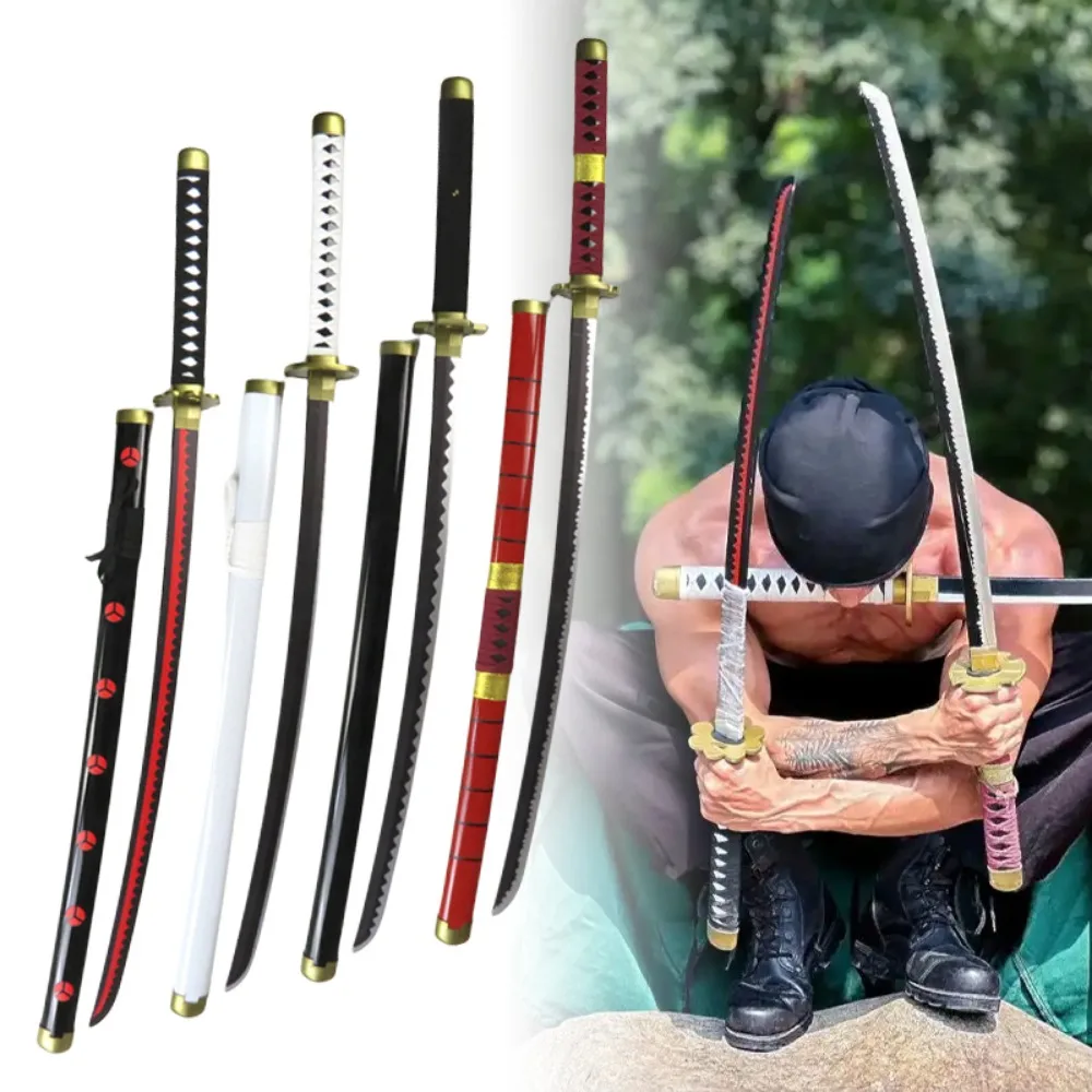 72/104cm Roronoa Zoro Katana Sword Anime Cosplay Prop Large Ninja Knife Blade Real Size Japanese Katana Samurai Sabre Kid Toy