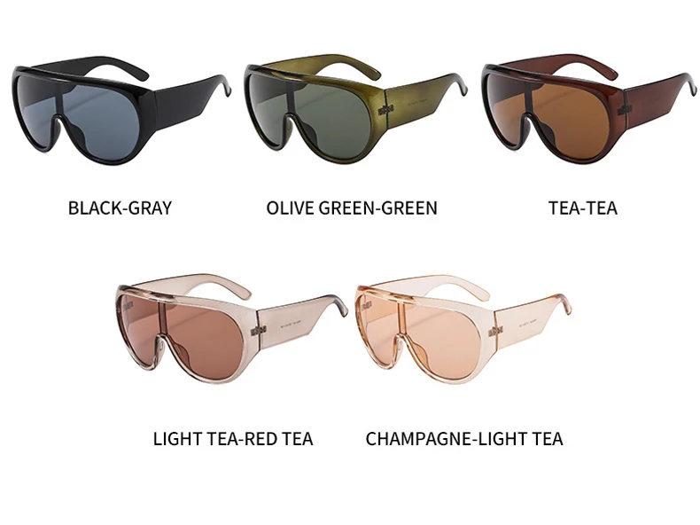 Y2K Übergroße Schutzbrille für Damen, Futuristisches Visier, Einteilige Steampunk-Brille mit Großem Rahmen, Punk-Sonnenbrille, Winddichte Eyewear – Detail 11