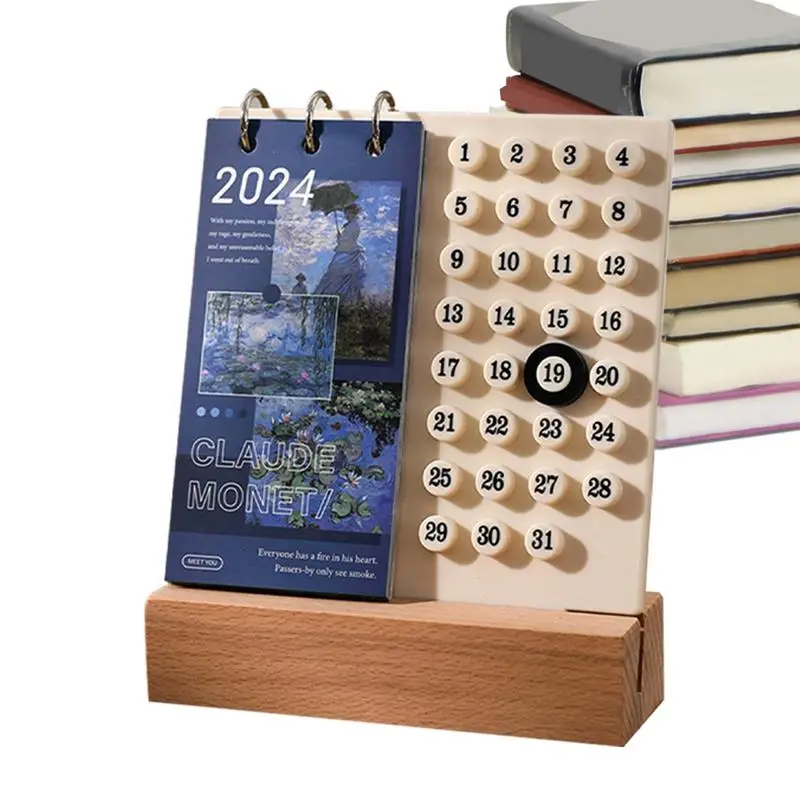 

Wheel Perpetual Calendar Reusable Wooden Rotary Yearly Calendar Wooden Rotary Yearly Calendar With Month Week Day Display