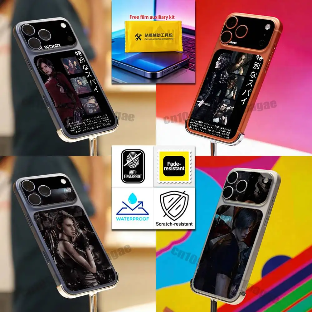 

For R-Residents Evil Jill Valentine Leon Kennedy Ada Wong iPhone 17 pro Max Phone Back Film Decal Skin Wrap Sticker